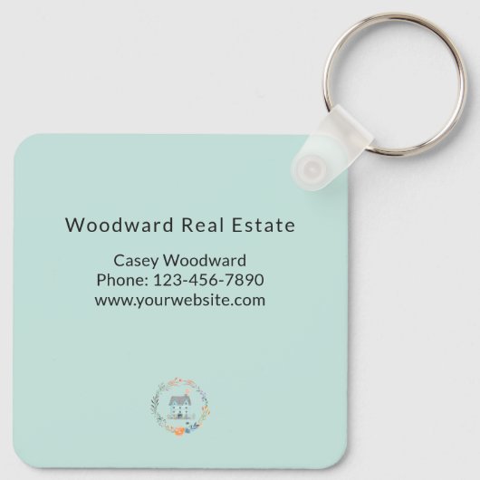 Zuhause Sweet Zuhause Real Anwesen Chic Moderner H Schlüsselanhänger (Rückseite)