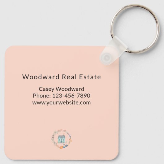 Zuhause Sweet Zuhause Real Anwesen Neu Zuhause Hüb Schlüsselanhänger (Rückseite)