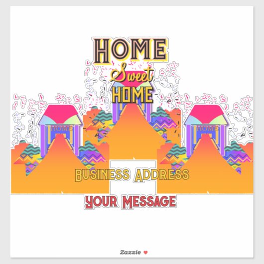 Zuhause Sweet Zuhause Real Anwesen personalisieren Aufkleber (Blatt)