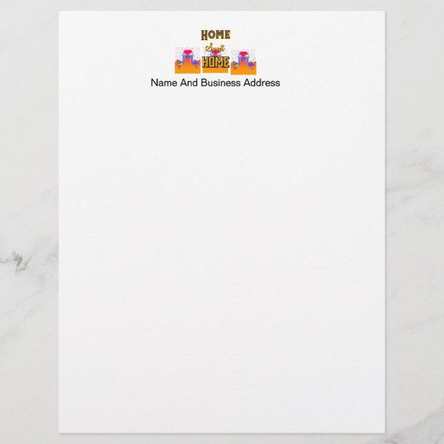 Zuhause Sweet Zuhause Real Anwesen personalisieren Briefbogen (Vorderseite)