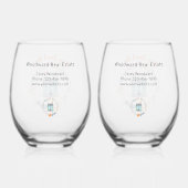 Zuhause Sweet Zuhause Realtor Glückwunsch Custom Weinglas Ohne Stiel (Rückseite)