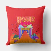 Zuhause Sweet Zuhause Red Kissen (Rückseite)