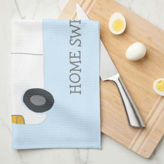 ZUHAUSE SWEET ZUHAUSE Retro Camper Motorhome RV BL Geschirrtuch (Viertel Falte)