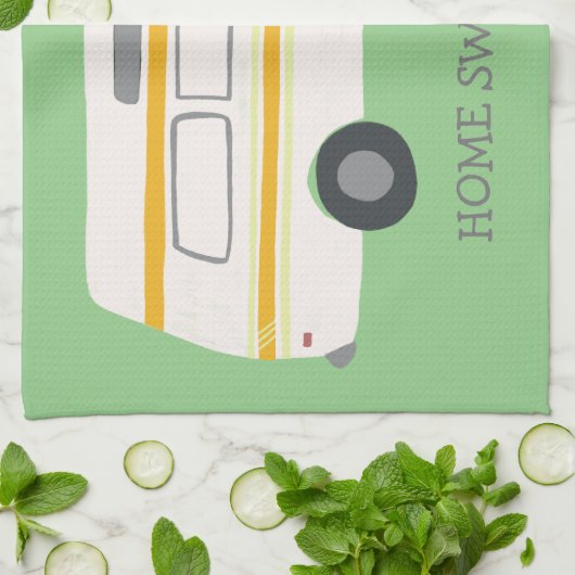 ZUHAUSE SWEET ZUHAUSE Retro Campervan Motorhome RV Geschirrtuch (Gefaltet)