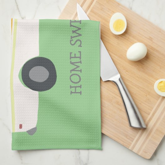 ZUHAUSE SWEET ZUHAUSE Retro Campervan Motorhome RV Geschirrtuch (Viertel Falte)