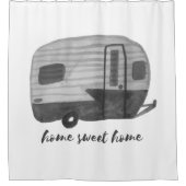 Zuhause Sweet Zuhause Retro RV Trailer Camper Wass Duschvorhang (Vorderseite)