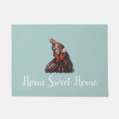 Zuhause Sweet Zuhause Rooster Gray Floor Mat Fußmatte (Vorderseite)