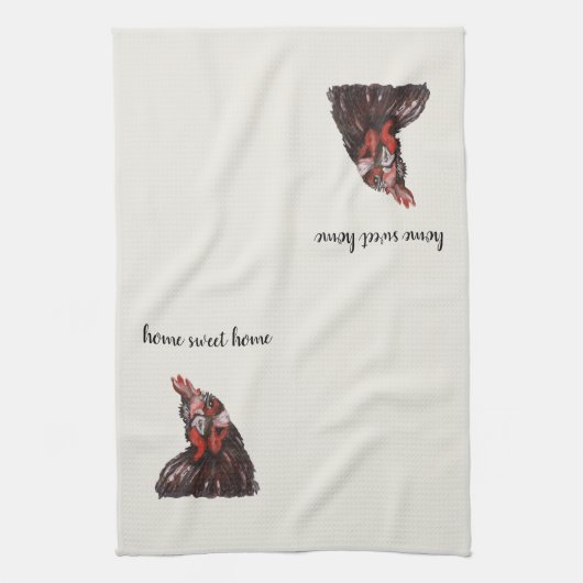 Zuhause Sweet Zuhause Rooster Malerei Küchentuch (Vertikal)