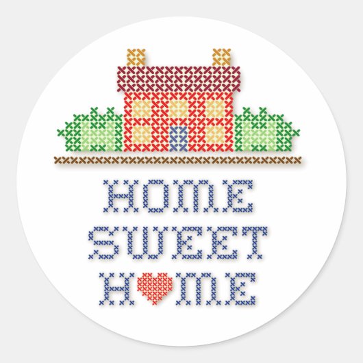Zuhause Sweet Zuhause Round Stickers (Vorderseite)