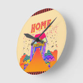 Zuhause Sweet Zuhause Runde Wanduhr (Winkel)