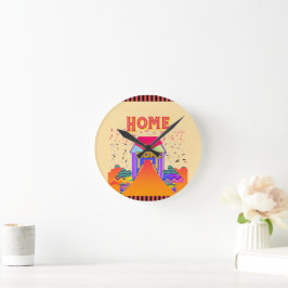 Zuhause Sweet Zuhause Runde Wanduhr