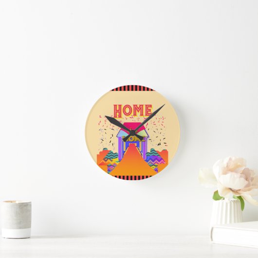 Zuhause Sweet Zuhause Runde Wanduhr (Zuhause)
