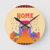 Zuhause Sweet Zuhause Runde Wanduhr (Vorderseite)