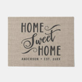 Zuhause Sweet Zuhause Rustic Burlap Country Family Fußmatte (Vorderseite)