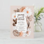 Zuhause Sweet Zuhause Rustic Fall Floral Housewärm Einladung (Stehend Vorderseite)