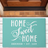Zuhause Sweet Zuhause Rustic Moderne Aquamarine Fa Fußmatte