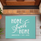 Zuhause Sweet Zuhause Rustic Moderne Aquamarine Fa Fußmatte