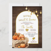 Zuhause Sweet Zuhause Rustic Pumpkin Housewarming  Einladung (Vorderseite)