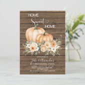 Zuhause Sweet Zuhause Rustic Wood Housewarming Par Einladung (Stehend Vorderseite)