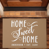 Zuhause Sweet Zuhause Rustikale Moderne Braun-Fami Fußmatte