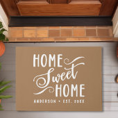 Zuhause Sweet Zuhause Rustikale Moderne Braun-Fami Fußmatte