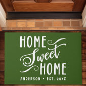 Zuhause Sweet Zuhause Rustikale Moderne Grüne Fami Fußmatte