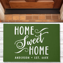 Zuhause Sweet Zuhause Rustikale Moderne Grüne Fami Fußmatte