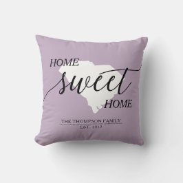 Zuhause Sweet Zuhause SC Staat Familie Name Throw  Kissen