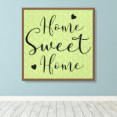 Zuhause Sweet Zuhause Scandia-Blätter Leinwanddruck (Insitu (Holzboden))