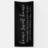 Zuhause Sweet Zuhause | Schwarz-Weiß-Party Banner (Vertikal)