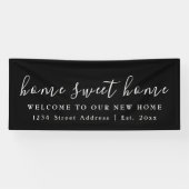 Zuhause Sweet Zuhause | Schwarz-Weiß-Party Banner (Horizontal)