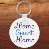 Zuhause Sweet Zuhause Script Design Blue & Cyan Schlüsselanhänger (Vorderseite)