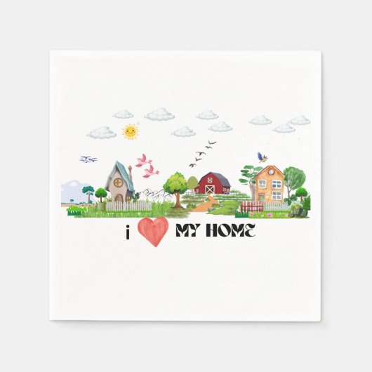 Zuhause Sweet Zuhause Serviette (Vorderseite)