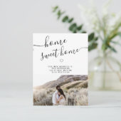 Zuhause Sweet-Zuhause-Skript, moderne Foto-Bewegun Ankündigungspostkarte (Stehend Vorderseite)