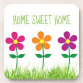 Zuhause Sweet Zuhause Spring Blumen Getränkeuntersetzer (Vorderseite)