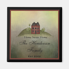 Zuhause Sweet Zuhause Square Kühlschrankmagnet