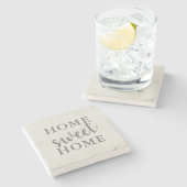 Zuhause Sweet Zuhause Steinuntersetzer (Seitenansicht)