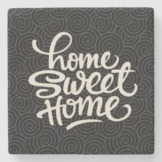 Zuhause Sweet Zuhause Steinuntersetzer (Vorderseite)