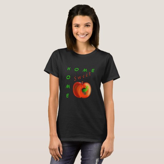 Zuhause Sweet Zuhause T - Shirt Happy Wurm in Appl (Vorne ganz)