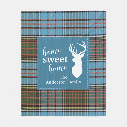 Zuhause Sweet Zuhause Tartan Anderson Kariert Pers Fleecedecke (Vorderseite)