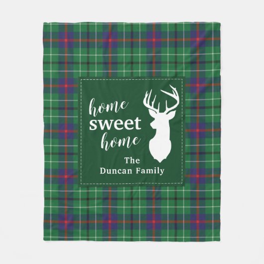 Zuhause Sweet Zuhause Tartan Duncan Kariert Person Fleecedecke (Vorderseite)