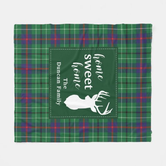 Zuhause Sweet Zuhause Tartan Duncan Kariert Person Fleecedecke (Vorderseite (Horizontal))