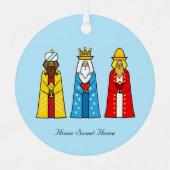Zuhause Sweet Zuhause & Three Wise Men Ornament Aus Metall (Vorderseite)