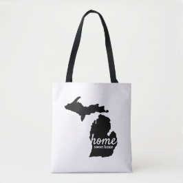 Zuhause Sweet Zuhause Typografie & Michigan Silhou Tasche