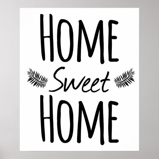Zuhause Sweet Zuhause Typografy Poster (Vorne)
