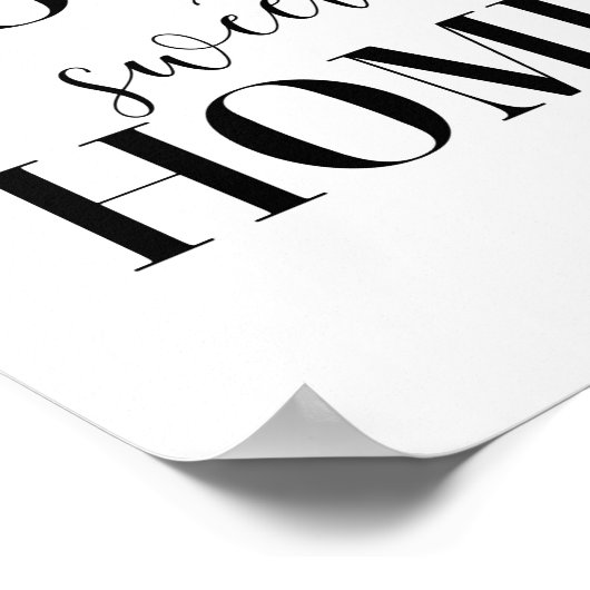 Zuhause Sweet Zuhause Typografy Poster Print (Ecke)