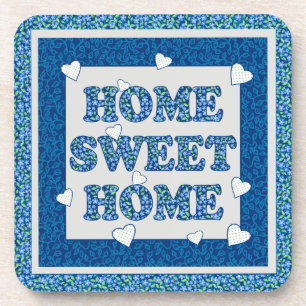 Zuhause Sweet Zuhause Untersetzer, Blue Mix'n'Matc Getränkeuntersetzer