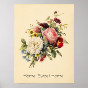 Zuhause, Sweet Zuhause Vintage Blume Poster