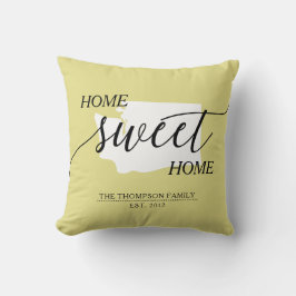 Zuhause Sweet Zuhause WA Staat Familienname Throw  Kissen
