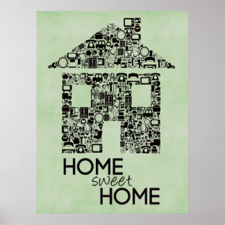Zuhause Sweet Zuhause Wall Art Leinwand Poster